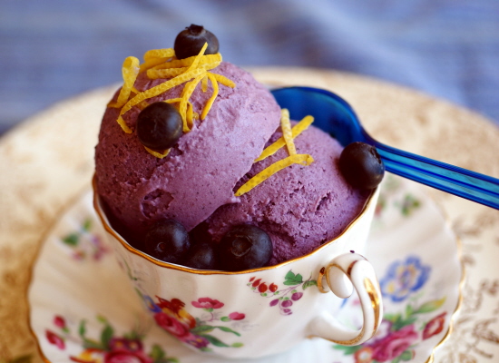 anticandida, vegan, dairyfree blueberry ice cream recipe on rickiheller.com