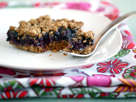 Granola-Topped Blueberry Pie Bars from Diet, Dessert and Dogs