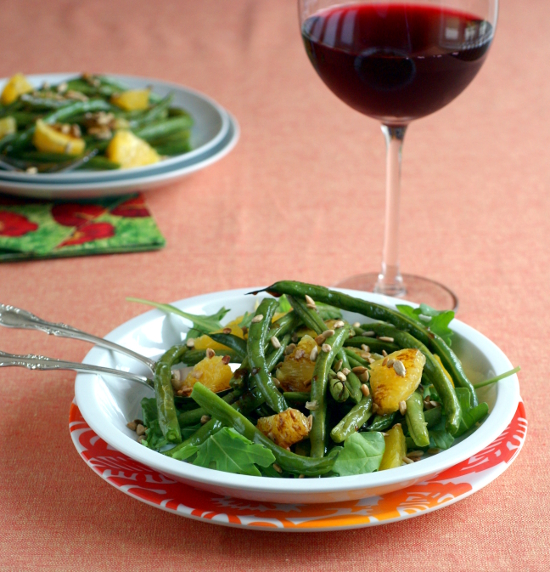Roasted Green Bean Salad with Citrus-Balsamic Reduction on RickiHeller.com