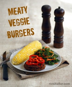 Gluten-Free, Candida Diet, Sugar-Free Meaty Veggie Burger Recipe on Rickiheller.com