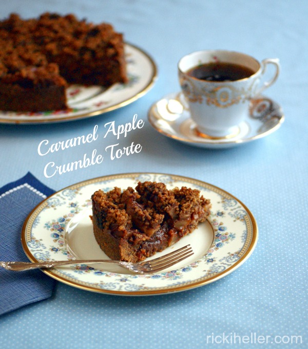 Vegan, sugar-free, gluten-free Caramel Apple Torte recipe for Attune Foods on RickiHeller.com