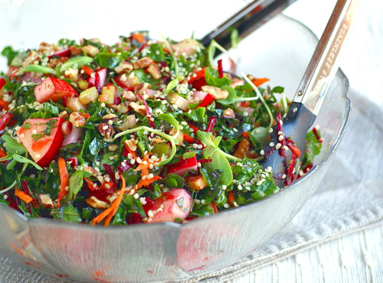 Raw Kale Salad recipe on rickiheller.com