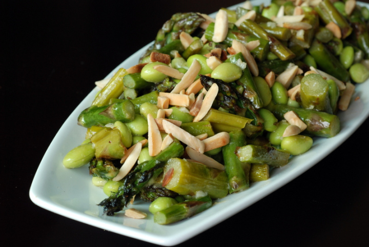 Asparagus and Edamame Salad with Lime-Miso Dressing from Janet of The Taste Space | RickiHeller.com