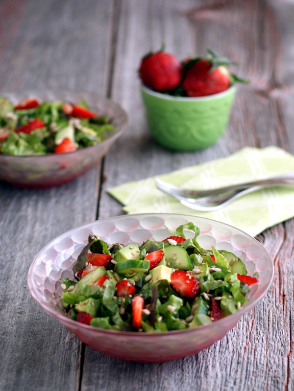 Strawberry and Cucumber Salad from Jennifer Fugo| RickiHeller.com