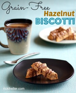 Vegan, sugar-free, grain-free Hazelnut Biscotti on rickiheller.com