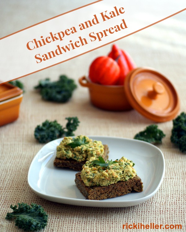 Candida diet, low glycemic, grainfree chickpea & kale spread on rickiheller.com