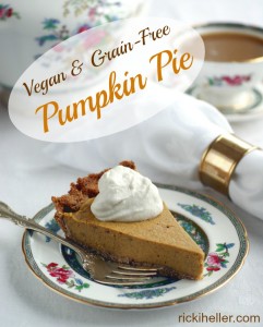 Vegan, candida diet, paleo pumpkin pie recipe on rickiheller.com