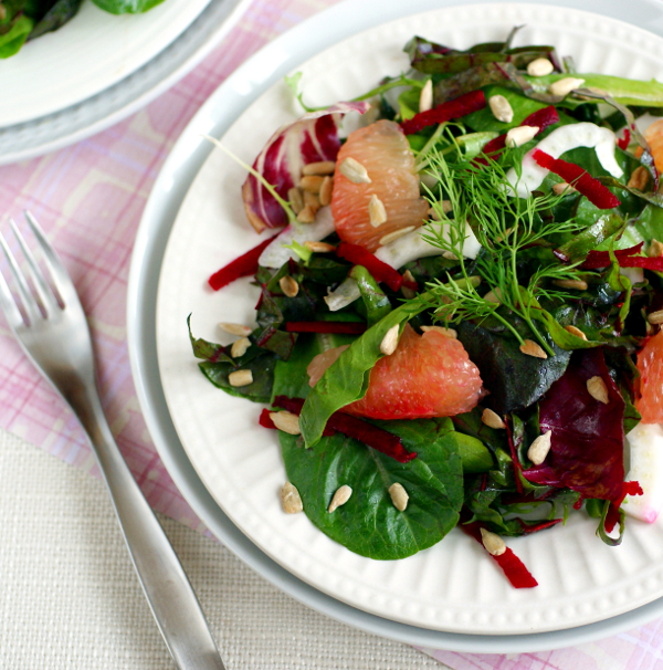 Vegan, sugar-free, grainfree fennel, grapefruit and beet salad recipe
