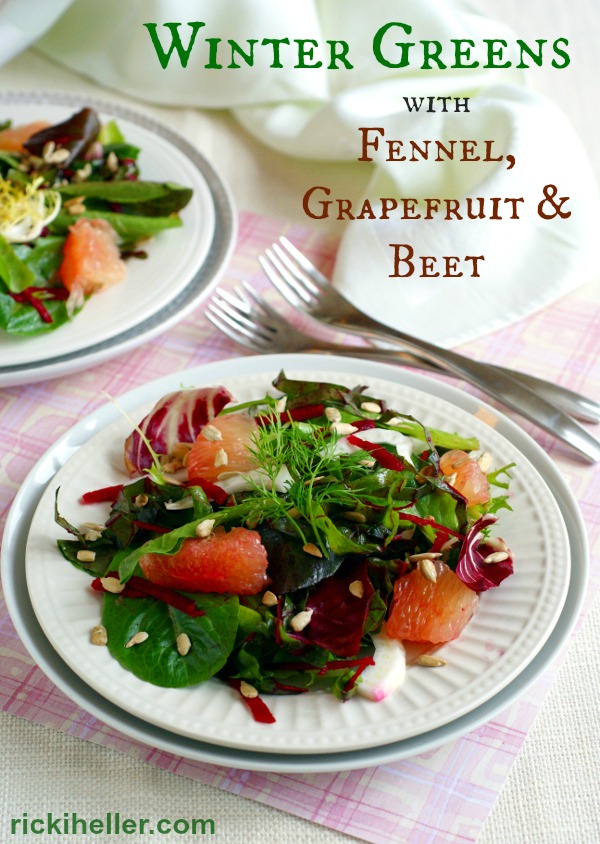 vegan, gluten-free fennel and beet salad on rickiheller. com