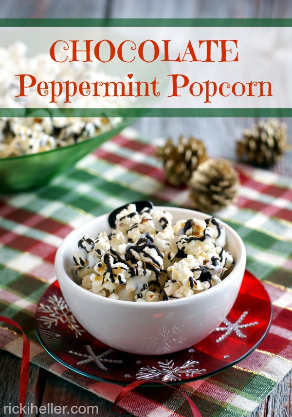 Vegan, candida diet, sugar-free chocolate peppermint popcorn on rickiheller.com