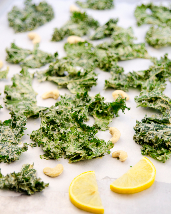 Vegan, candida diet sour cream and onion kale chips