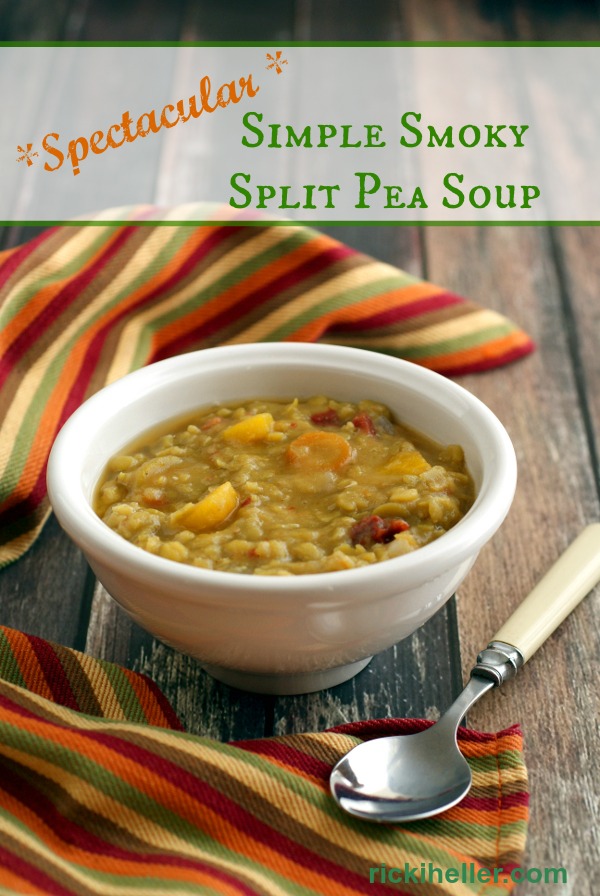 Sugar-free, glutn-free split pea soup recipe on rickiheller.com