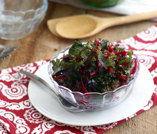 Candida diet kale and beet salad recipe on rickiheller.com