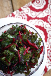 candida diet kale and beet salad recipe on rickiheller.com