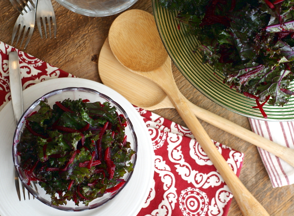 sugar-free, gluten-free, vegan kale and beet salad recipe