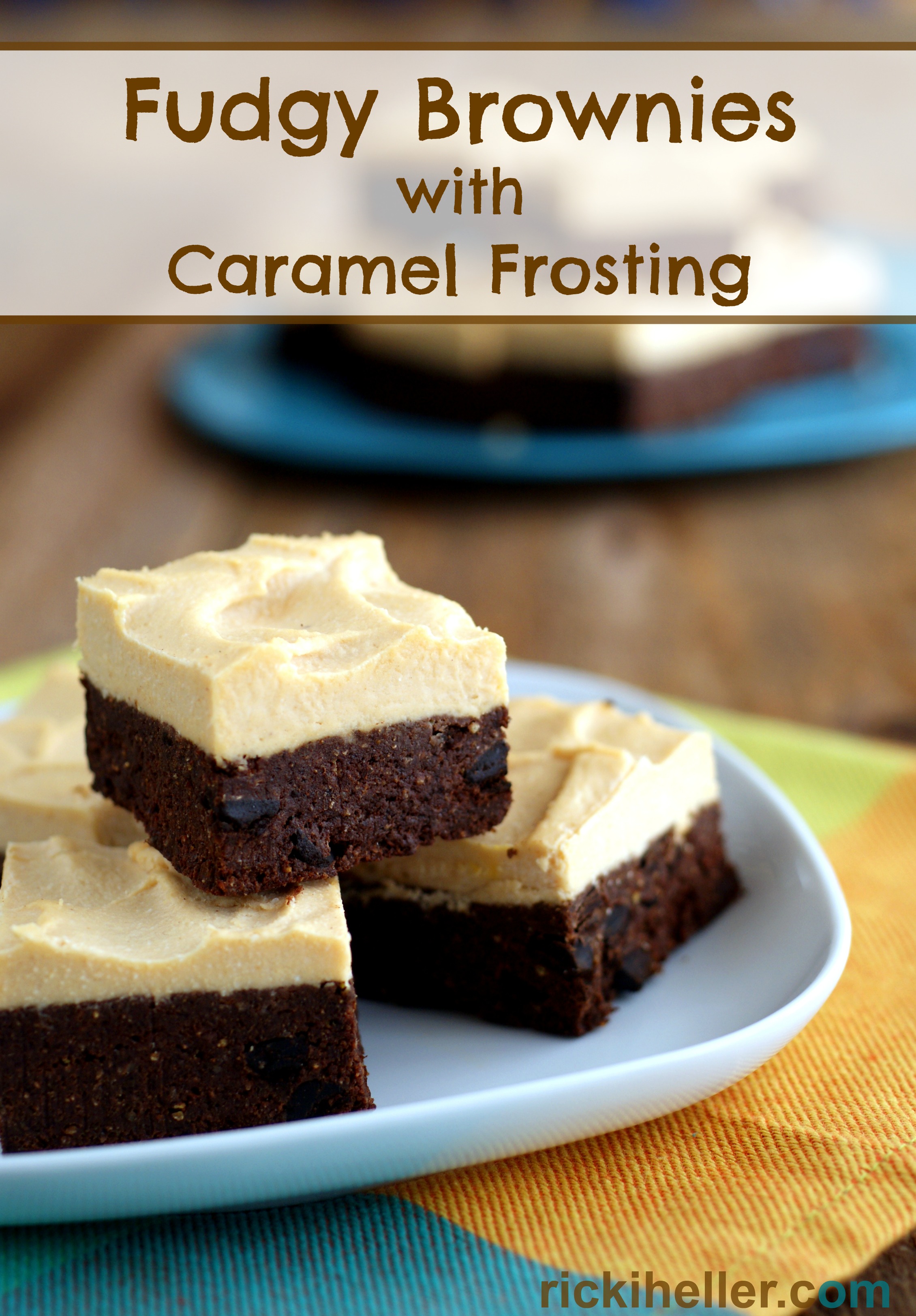 Candida diet, sugar-free, grain free fudgy brownies with caramel frosting
