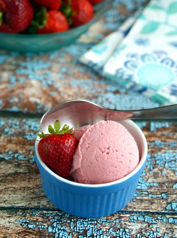 Vegan, dairy-free, gluten-free, special diet strawberry ice cream
