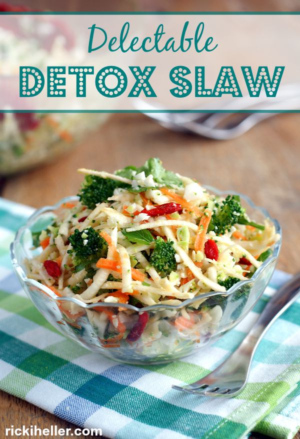 Sugar-free, vegan, candida diet cauliflower-broccoli detox slaw