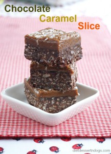 Vegan, gluten-free chocolate caramel bars on rickiheller.com