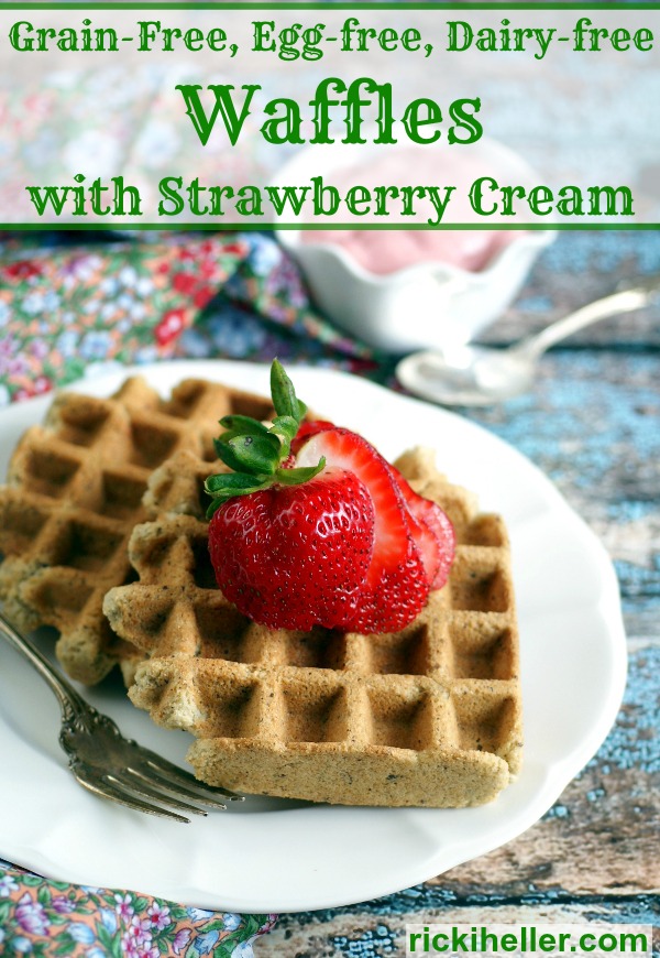 CAndida diet, gluten-free, vegan grain-free waffles with strawberry cream
