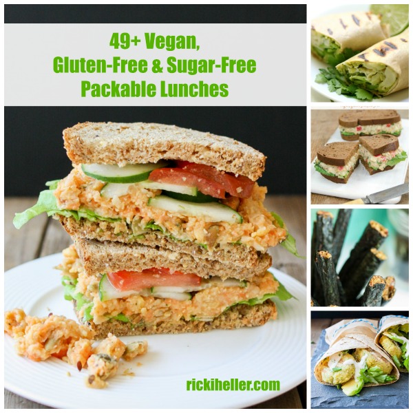 candida diet, sugar-free, vegan sandwiches for lunch on rickiheller.com