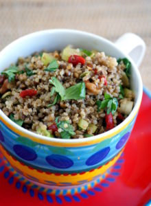Vegan, gluten-free, candida diet friendly quinoa salad with buckwheat and goji berries on rickiheller.com