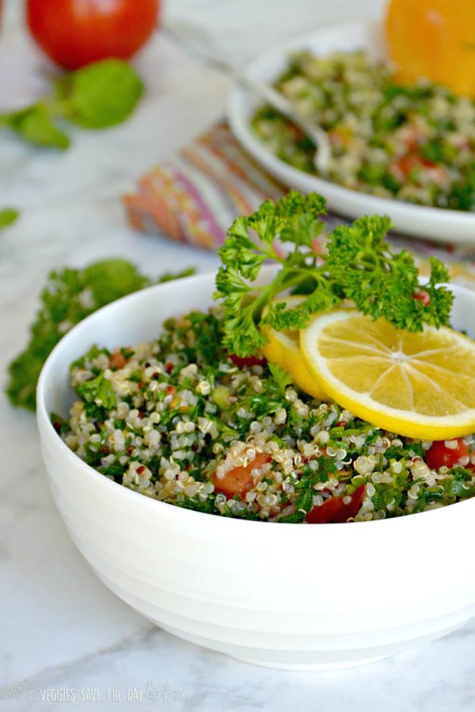 vegan, sugarfree candida diet quinoa tabbouleh salad 