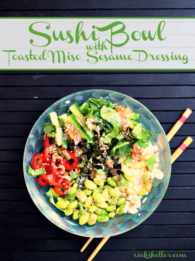 vegan, sugarfree, grainfree, dairyfree sushi bowl from plant based diet meal plan