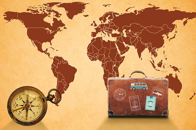 map and suitcase
