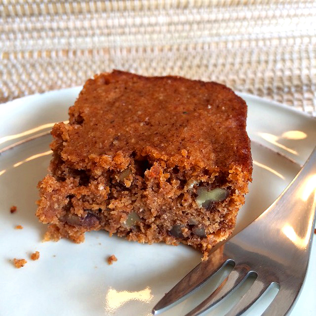 yummy tender spiced snack cake without sugar, gluten, eggs or dairy