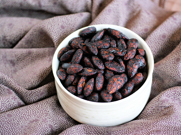 Bowl of carob spice almonds